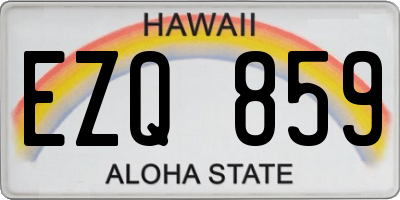 HI license plate EZQ859