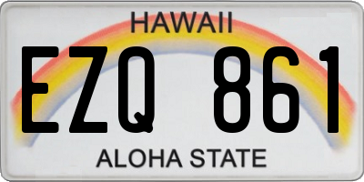 HI license plate EZQ861