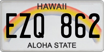 HI license plate EZQ862