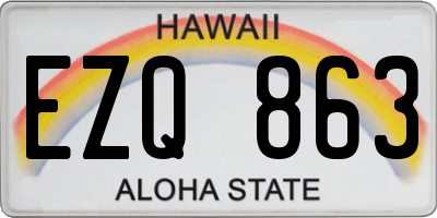 HI license plate EZQ863