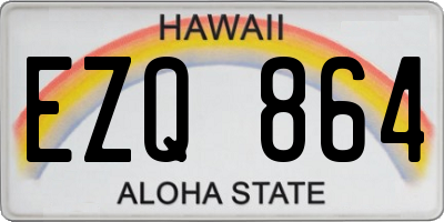 HI license plate EZQ864