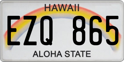 HI license plate EZQ865