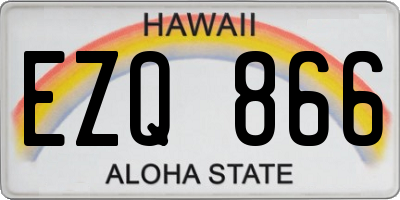 HI license plate EZQ866