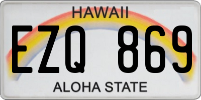 HI license plate EZQ869