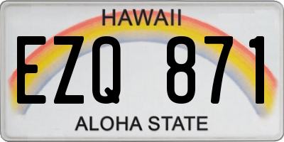 HI license plate EZQ871