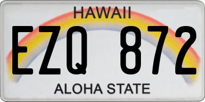 HI license plate EZQ872