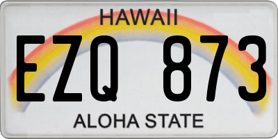 HI license plate EZQ873