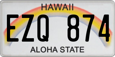 HI license plate EZQ874