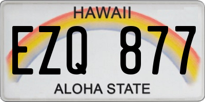 HI license plate EZQ877