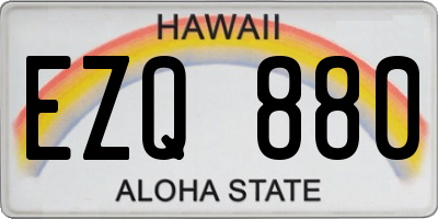 HI license plate EZQ880