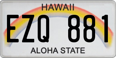 HI license plate EZQ881
