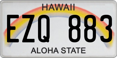 HI license plate EZQ883