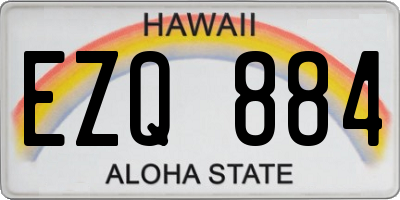 HI license plate EZQ884