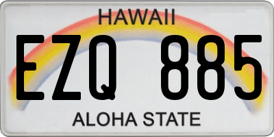 HI license plate EZQ885