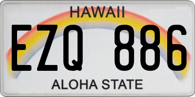 HI license plate EZQ886