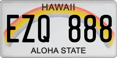 HI license plate EZQ888