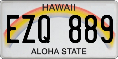 HI license plate EZQ889