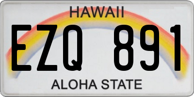 HI license plate EZQ891