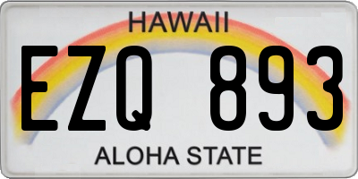 HI license plate EZQ893
