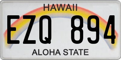 HI license plate EZQ894