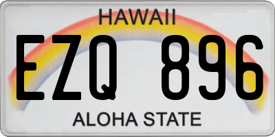 HI license plate EZQ896