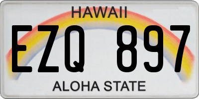 HI license plate EZQ897