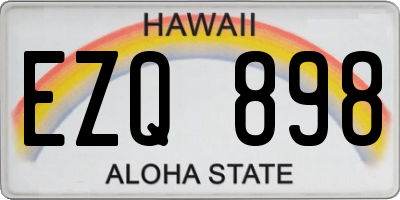 HI license plate EZQ898