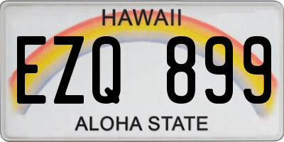 HI license plate EZQ899
