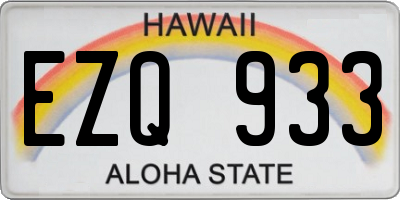 HI license plate EZQ933