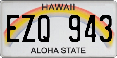 HI license plate EZQ943