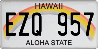 HI license plate EZQ957
