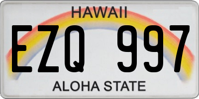 HI license plate EZQ997