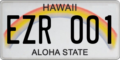 HI license plate EZR001