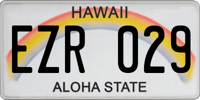 HI license plate EZR029
