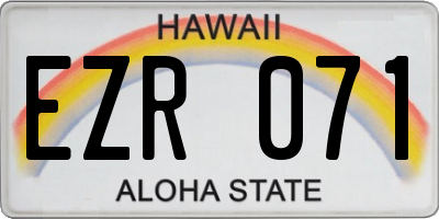HI license plate EZR071