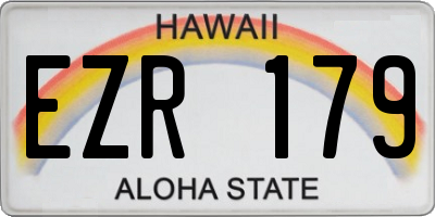 HI license plate EZR179