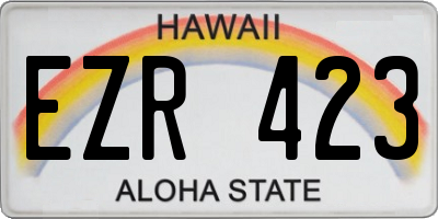 HI license plate EZR423