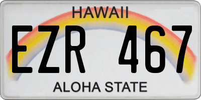 HI license plate EZR467