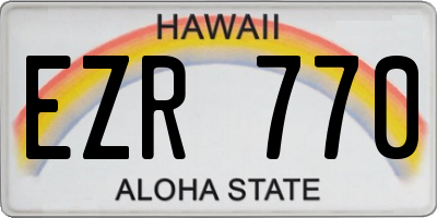 HI license plate EZR770