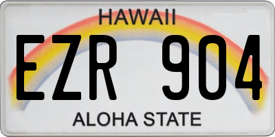 HI license plate EZR904