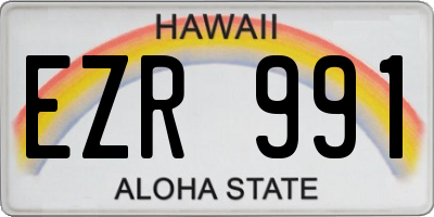 HI license plate EZR991