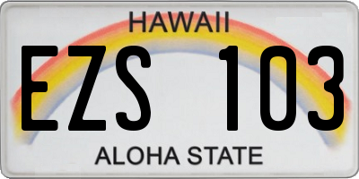 HI license plate EZS103