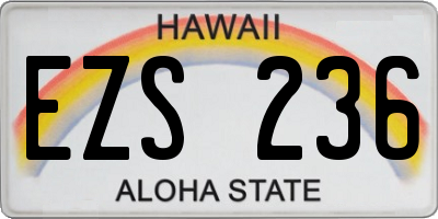 HI license plate EZS236