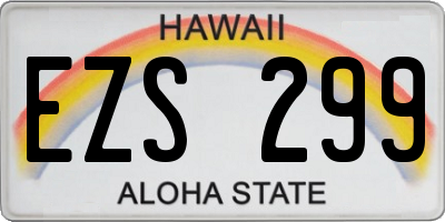 HI license plate EZS299
