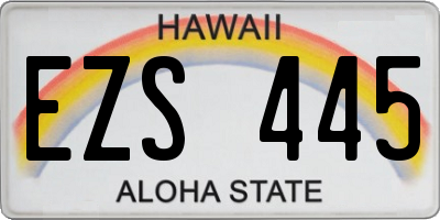 HI license plate EZS445