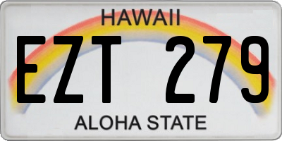 HI license plate EZT279