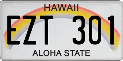 HI license plate EZT301