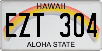 HI license plate EZT304