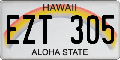 HI license plate EZT305