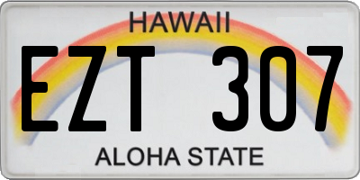 HI license plate EZT307